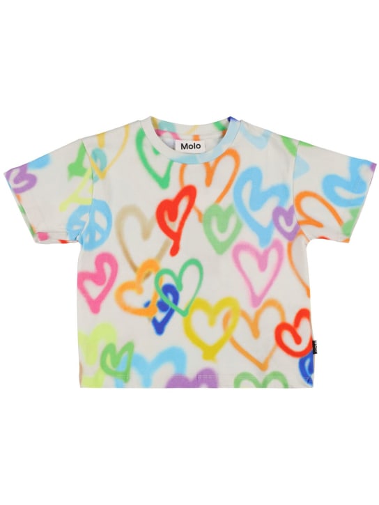 Molo: T-shirt in jersey di cotone organico stampato - Multicolore - kids-girls_0 | Luisa Via Roma