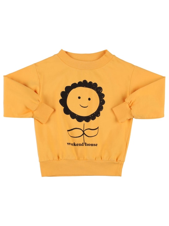 Weekend House Kids: Printed cotton blend sweatshirt - Orange - kids-boys_0 | Luisa Via Roma