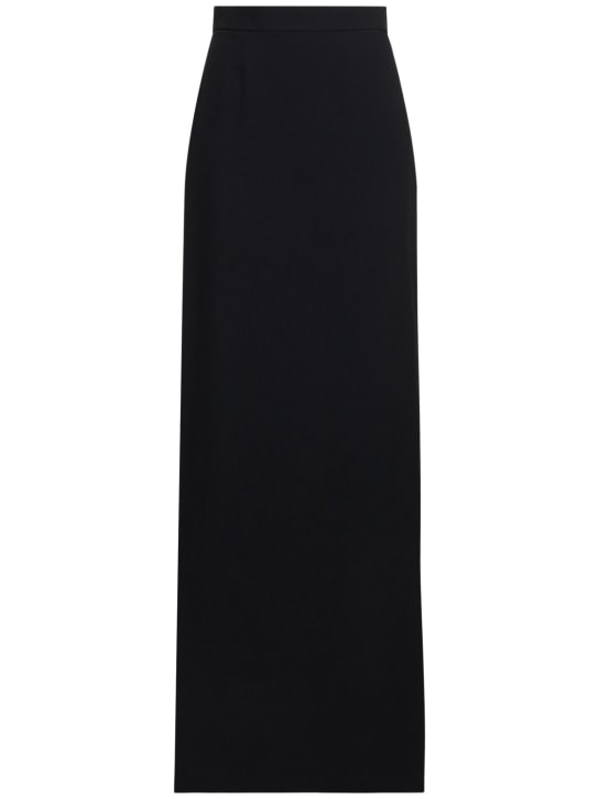 Nina Ricci: High rise long cady pencil skirt - Black - women_0 | Luisa Via Roma