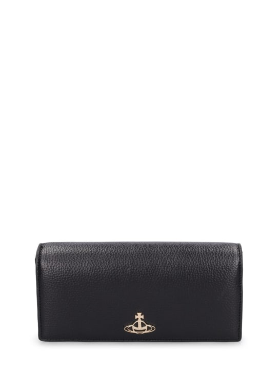 Vivienne Westwood: Faux leather wallet on chain - Black/Gold - women_0 | Luisa Via Roma