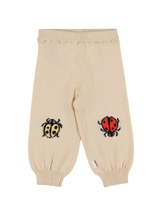 Molo: Pantalon en maille de coton biologique - Blanc Cassé - kids-boys_0 | Luisa Via Roma