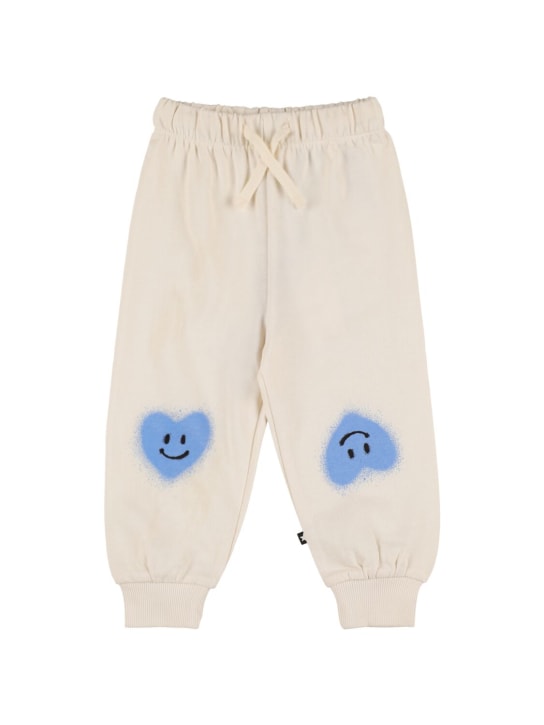 Molo: Printed organic cotton sweatpants - White - kids-girls_0 | Luisa Via Roma