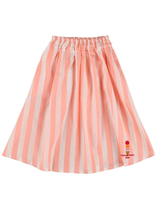 Weekend House Kids: Striped cotton skirt - Pink/White - kids-girls_0 | Luisa Via Roma