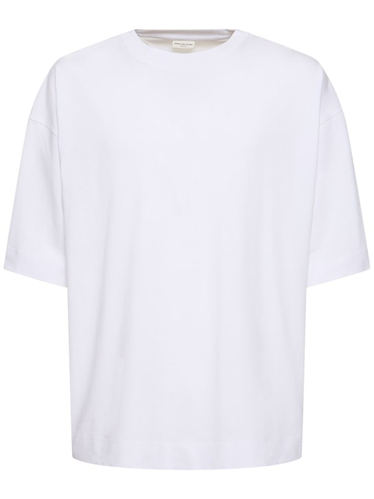 Dries Van Noten: Hen cotton boxy t-shirt - White - men_0 | Luisa Via Roma
