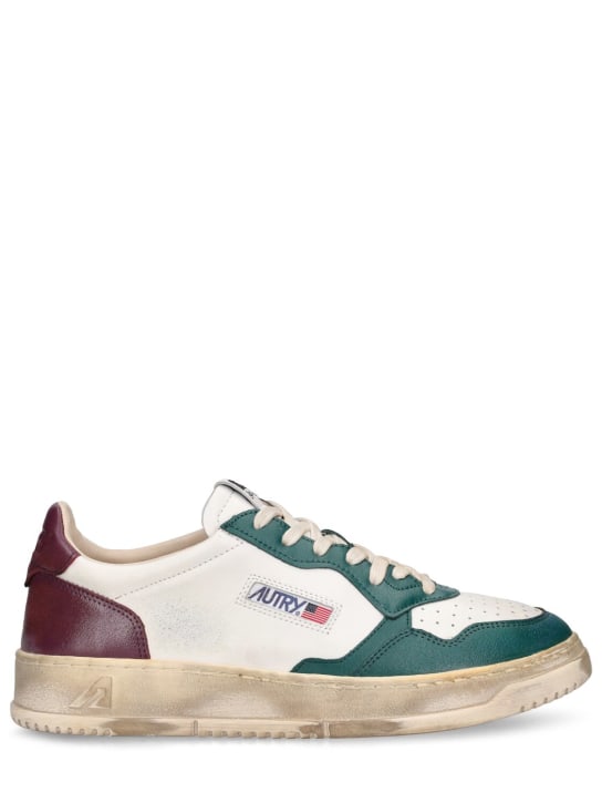 Autry: Sneakers Medalist Super Vintage - Verde/Púrpura - men_0 | Luisa Via Roma