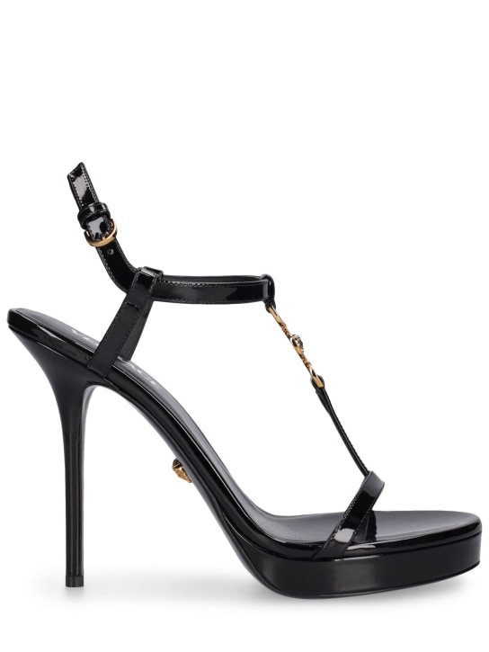 Versace: 115毫米漆皮凉鞋 - 黑色 - women_0 | Luisa Via Roma
