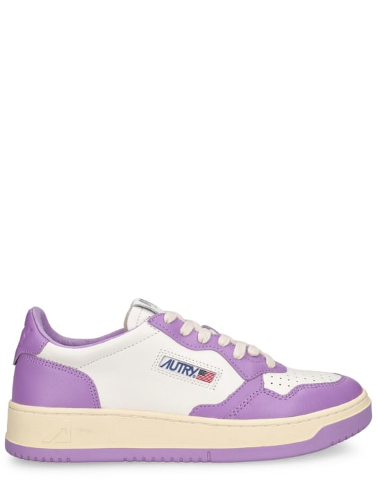 Autry: Medalist低帮皮革运动鞋 - 紫色/白色 - women_0 | Luisa Via Roma
