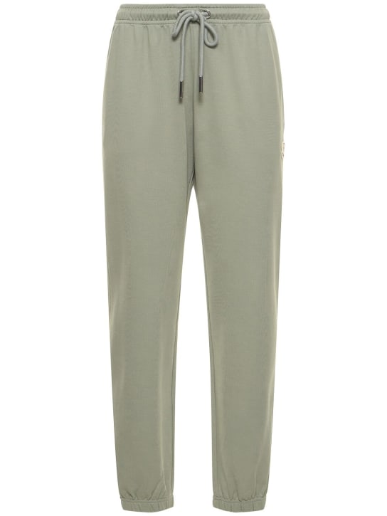 Moncler: Cotton trackpants - Grey - women_0 | Luisa Via Roma