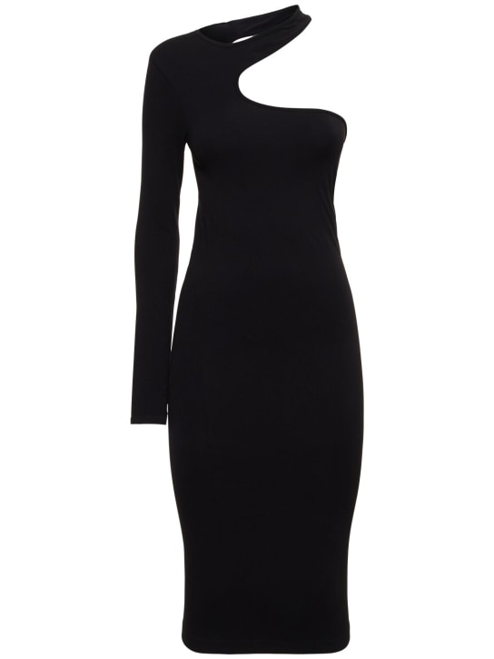 Helmut Lang: Cutout seamless viscose midi dress - Black - women_0 | Luisa Via Roma