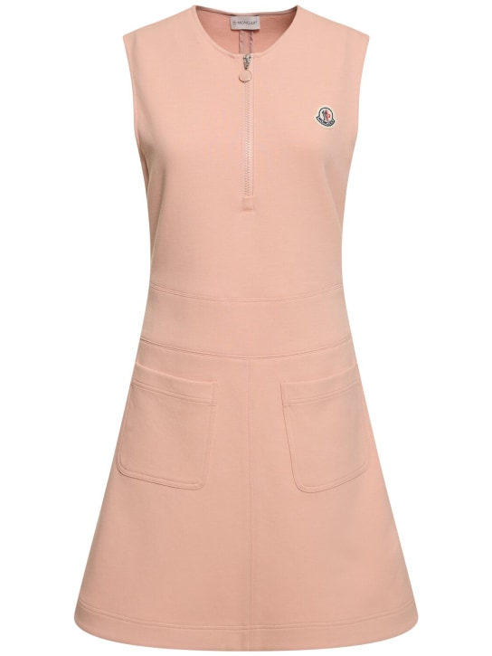 Moncler: Cotton blend dress - Pink - women_0 | Luisa Via Roma