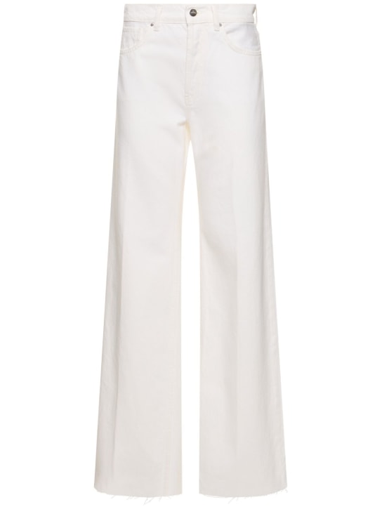 ANINE BING: Hugh cotton straight jeans - White - women_0 | Luisa Via Roma