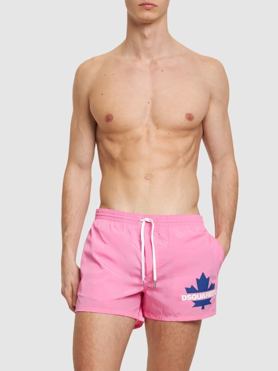 Dsquared2: Logo swim shorts - Pink/Blue - men_1 | Luisa Via Roma