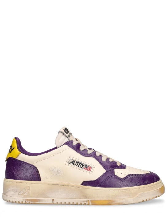 Autry: Super Vintage Basket low sneakers - Purple/White - women_0 | Luisa Via Roma