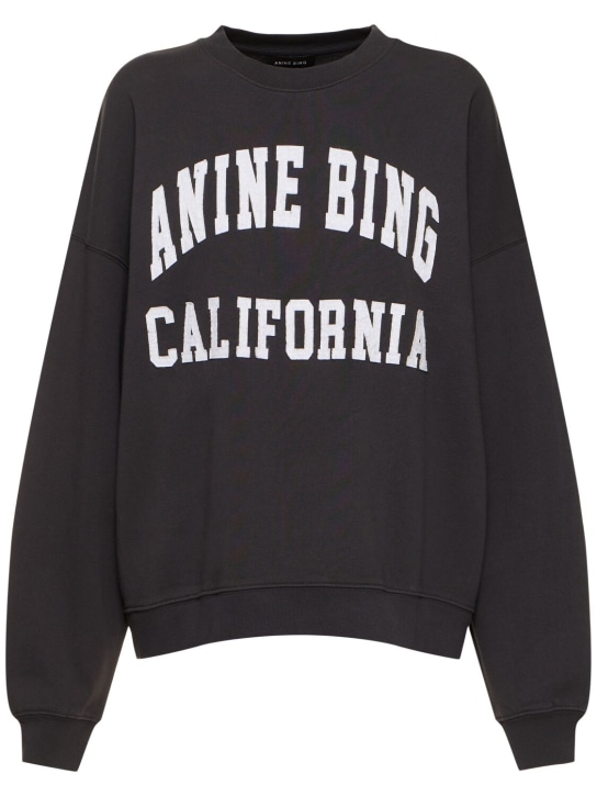ANINE BING: Miles Anine Bing cotton sweatshirt - Black - women_0 | Luisa Via Roma