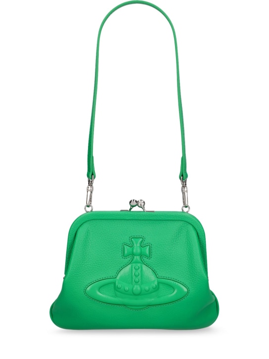 Vivienne Westwood: Vivienne's faux leather embossed clutch - Bright Green - women_0 | Luisa Via Roma