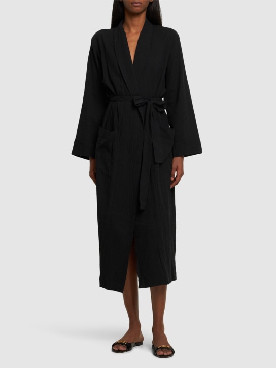 Éterne: Lennon cotton robe - Black - women_1 | Luisa Via Roma