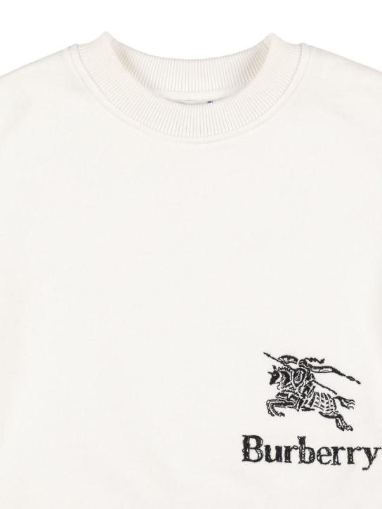 Burberry: Sweat-shirt en coton à col rond - Blanc - kids-girls_1 | Luisa Via Roma