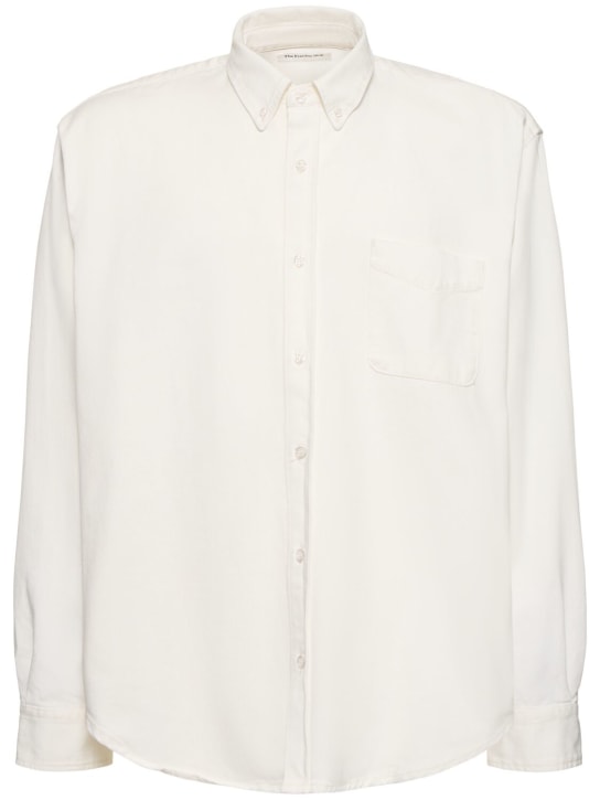 The Frankie Shop: Cotton denim shirt - Off White - men_0 | Luisa Via Roma