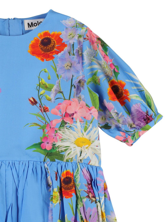Molo: Printed organic cotton dress - Blue - kids-girls_1 | Luisa Via Roma