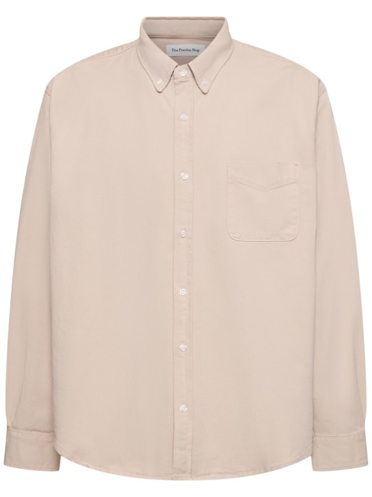 The Frankie Shop: Cotton denim shirt - Beige - men_0 | Luisa Via Roma