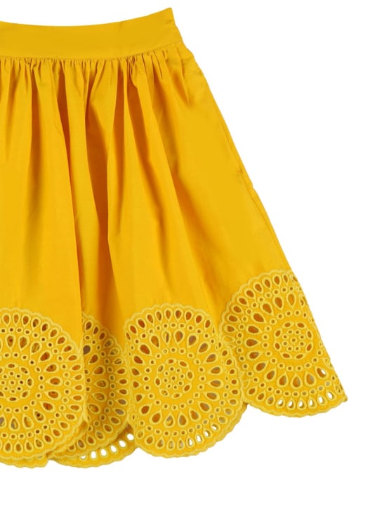 Stella Mccartney Kids: Organic cotton poplin midi skirt - Yellow - kids-girls_1 | Luisa Via Roma