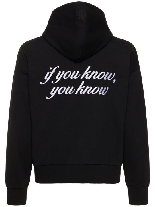 Garment Workshop: If You Know You Know embroidered hoodie - Chaos Black - men_0 | Luisa Via Roma