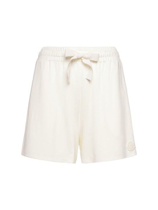 Moncler: Viscose blend shorts - Natural - women_0 | Luisa Via Roma
