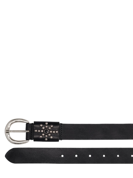 HTC Los Angeles: Cintura in pelle con borchie 3cm - Nero - women_1 | Luisa Via Roma