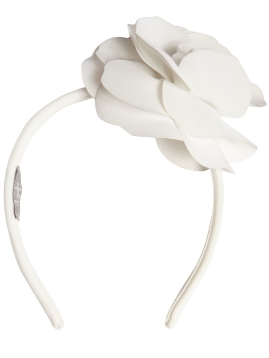 Il Gufo: Fabric headband w/flower - White - kids-girls_0 | Luisa Via Roma