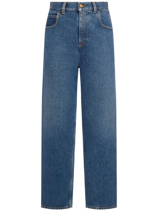 Moncler: Jeans aus Baumwolle - Dunkelblau - women_0 | Luisa Via Roma