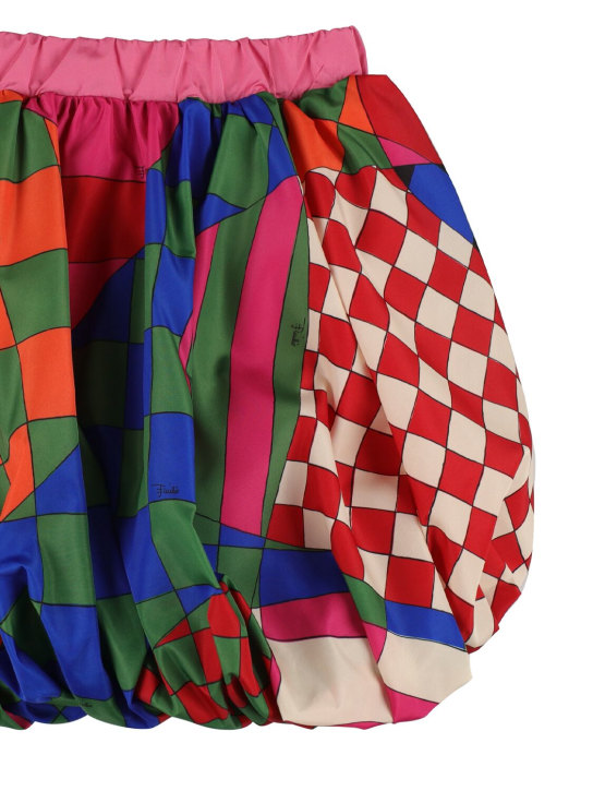 Pucci: Printed taffeta skirt - Multi/Fuchsia - kids-girls_1 | Luisa Via Roma
