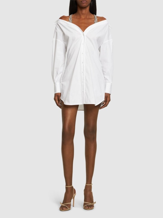Giuseppe Di Morabito: Cotton poplin mini dress - White - women_1 | Luisa Via Roma