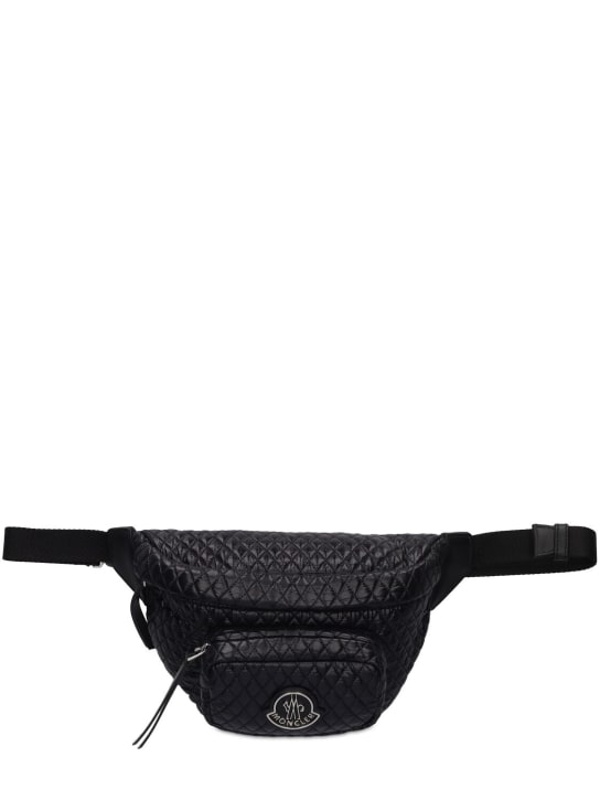 Moncler: Felicie nylon laqué belt bag - Black - women_0 | Luisa Via Roma