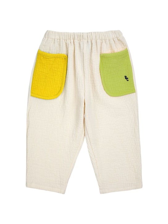 Bobo Choses: Pantalones arrugados de algodón - Off-White - kids-boys_0 | Luisa Via Roma