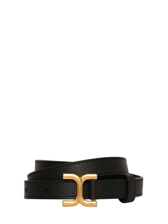 Chloé: Marcie leather belt - Black - women_0 | Luisa Via Roma