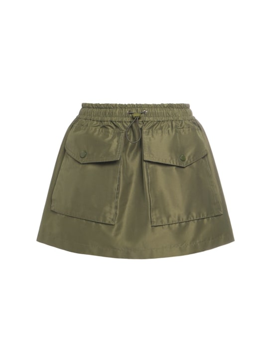 Moncler: Taffeta mini skirt - Green - women_0 | Luisa Via Roma