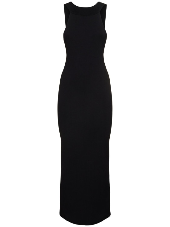 Khaite: Media viscose blend long dress - Black - women_0 | Luisa Via Roma