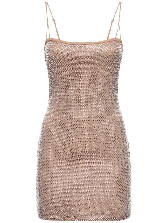 Giuseppe Di Morabito: Embellished mini dress - Beige - women_0 | Luisa Via Roma
