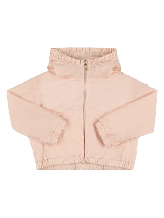Moncler: Prague nylon rainwear jacket - Light Pink - kids-girls_0 | Luisa Via Roma