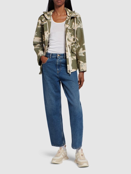 Moncler: Cotton jeans - Navy - women_1 | Luisa Via Roma