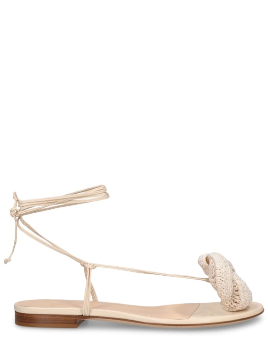Magda Butrym: 10mm Leather flat sandals - Cream - women_0 | Luisa Via Roma