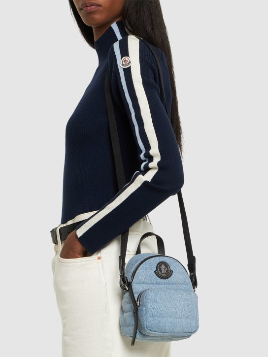 Moncler: Small Kilia nylon crossbody bag - Medium Blue - women_1 | Luisa Via Roma