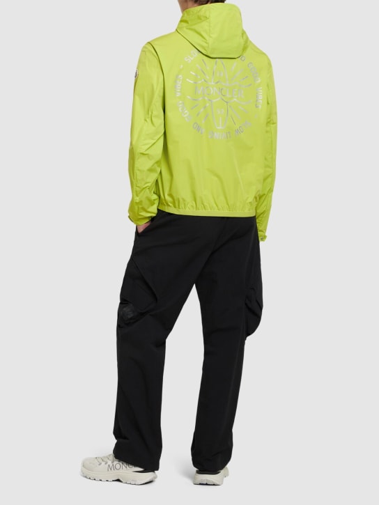 Moncler: Clapier tech hooded jacket - Vert Citron - men_1 | Luisa Via Roma