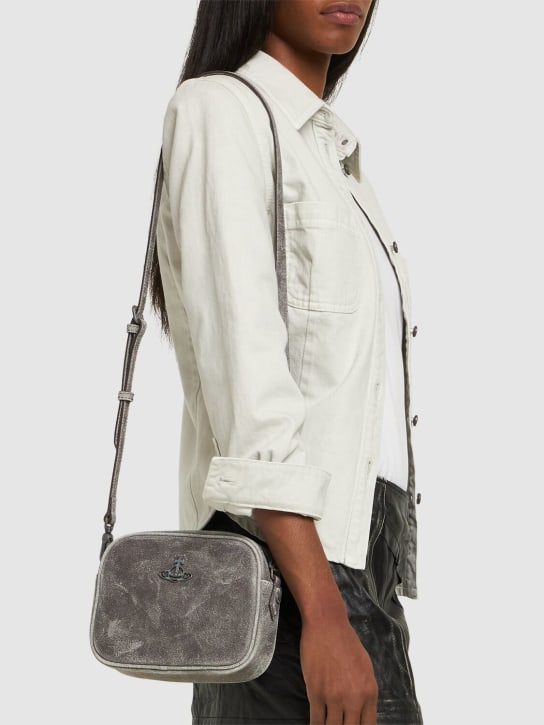 Vivienne Westwood: Anna suede camera bag - Grey - women_1 | Luisa Via Roma