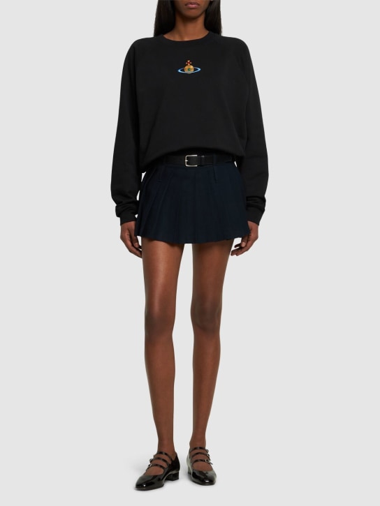 Vivienne Westwood: Sudadera de jersey de algodón - Negro - women_1 | Luisa Via Roma