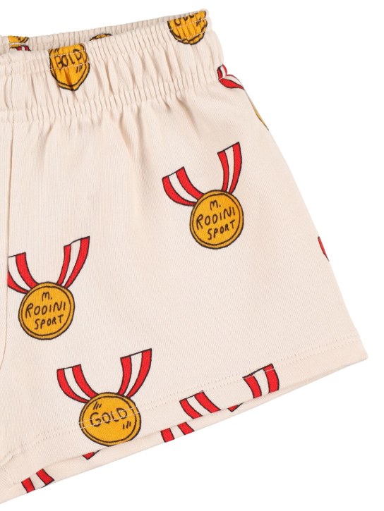Mini Rodini: Shorts in felpa di cotone con stampa - Grigio Chiaro - kids-girls_1 | Luisa Via Roma