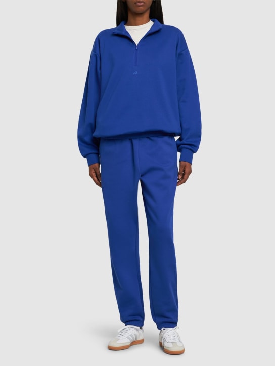 adidas Originals: Basketball half-zip sweatshirt - Blue - women_1 | Luisa Via Roma
