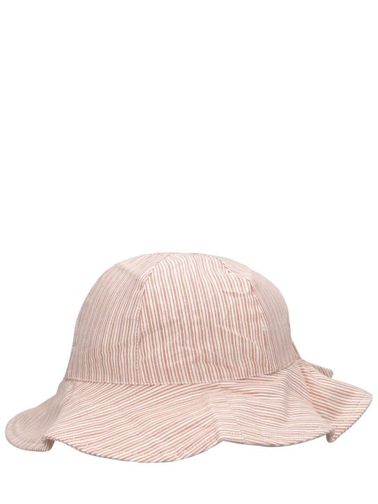 Liewood: Striped organic cotton sun hat - Pink/White - kids-girls_0 | Luisa Via Roma