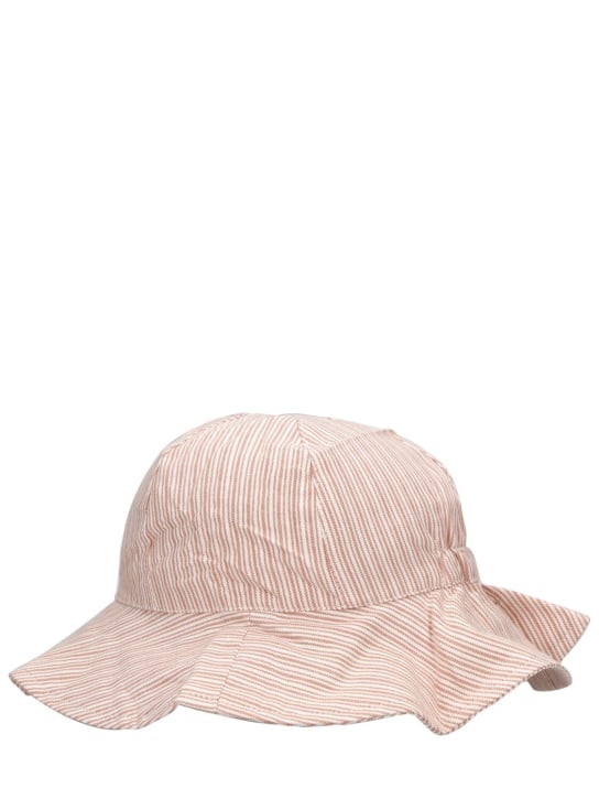 Liewood: Striped organic cotton sun hat - Pink/White - kids-girls_1 | Luisa Via Roma