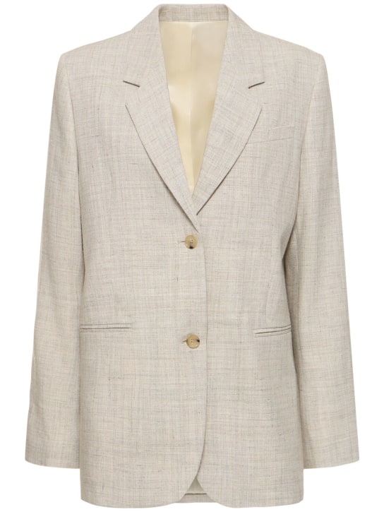 Toteme: Tailored viscose suit jacket - Beige - women_0 | Luisa Via Roma